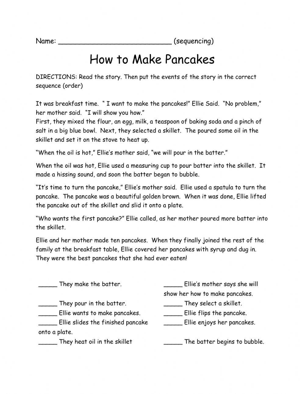 ELA2-Tuesday (Sequencing-How to Make Pancakes)