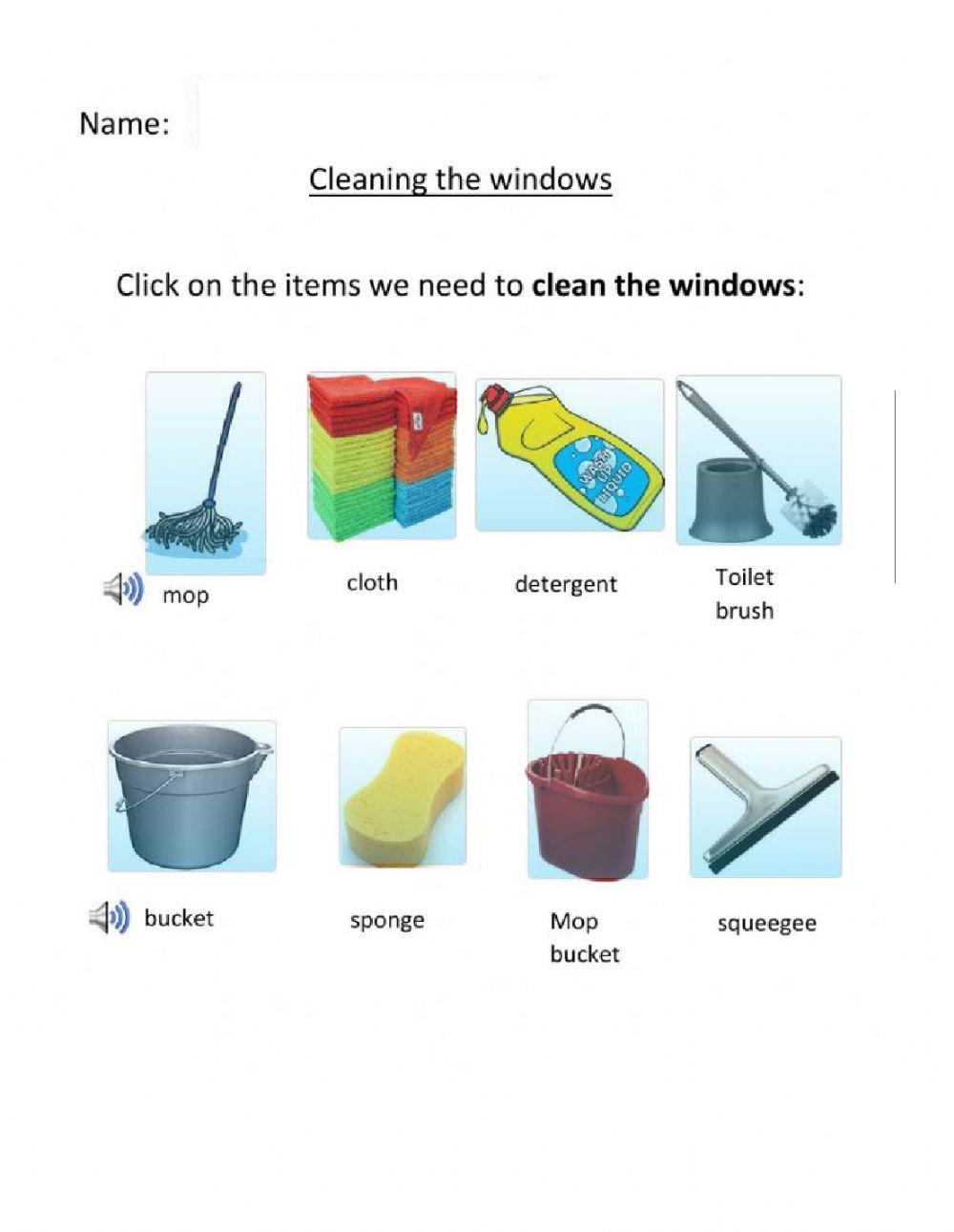 Chores cleaning windows