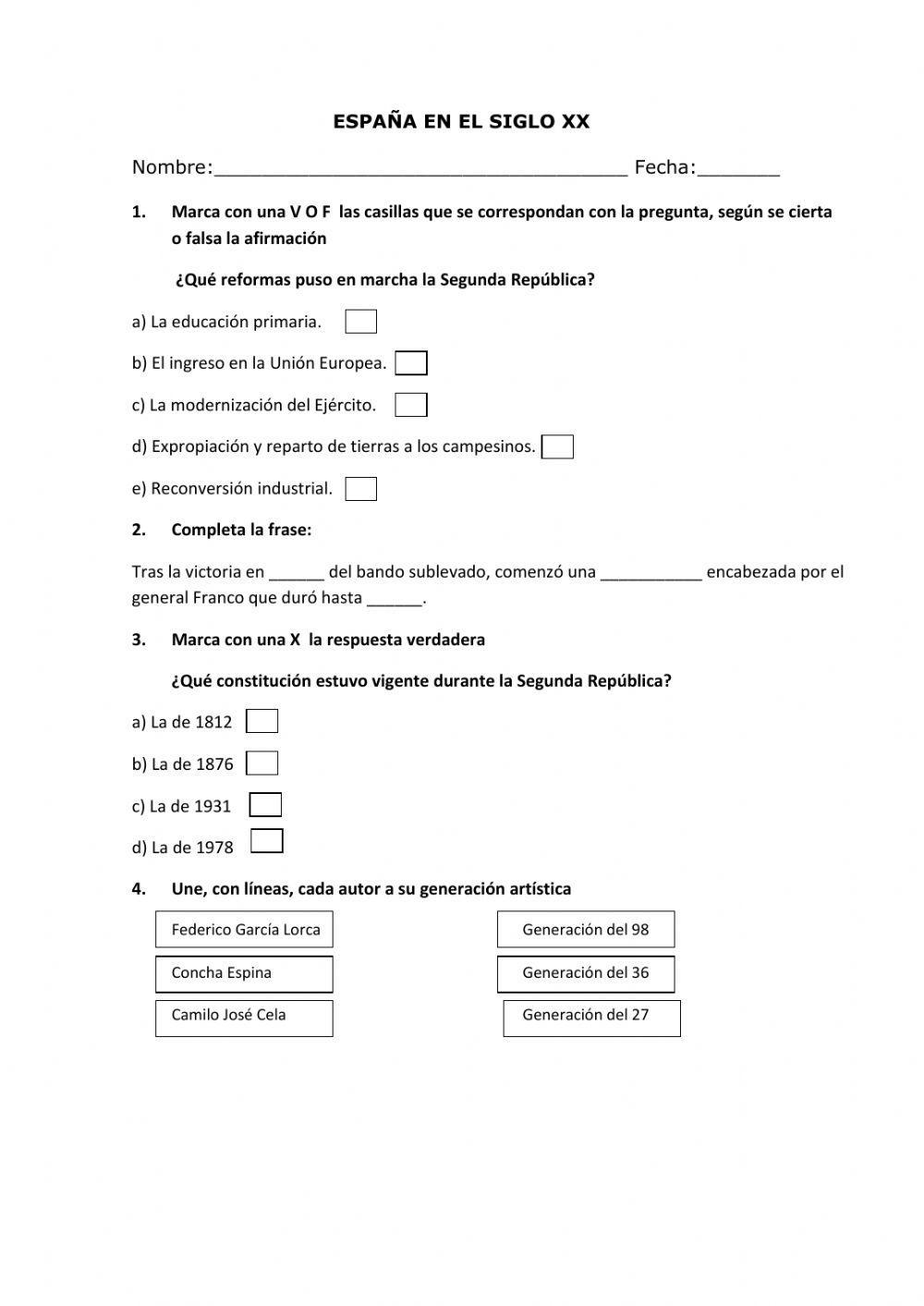 La españa del siglo xx