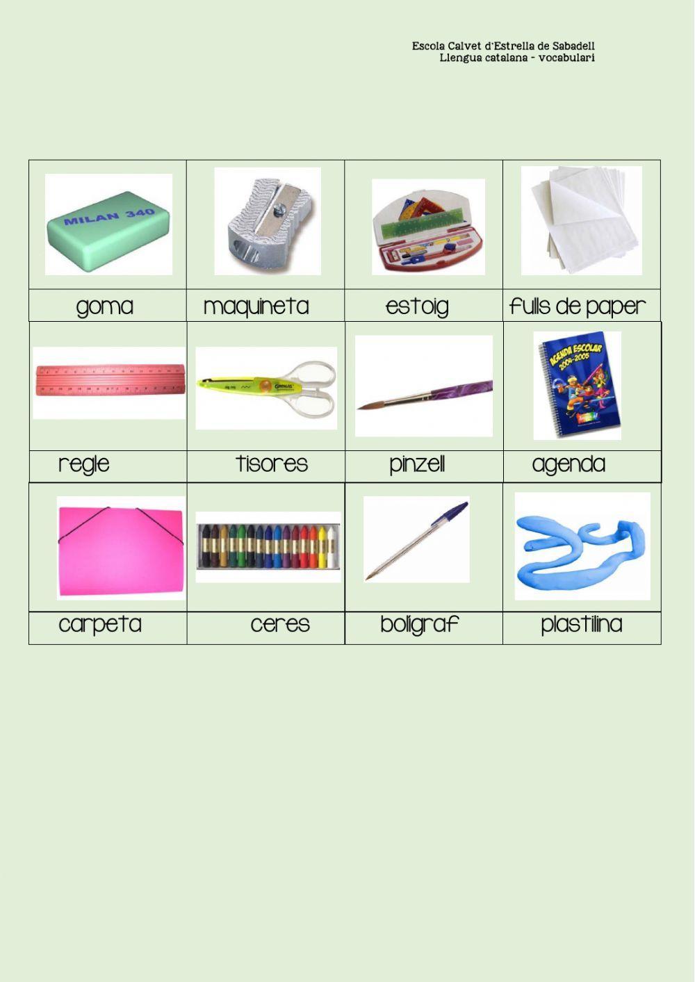 Vocabulari: l'escola