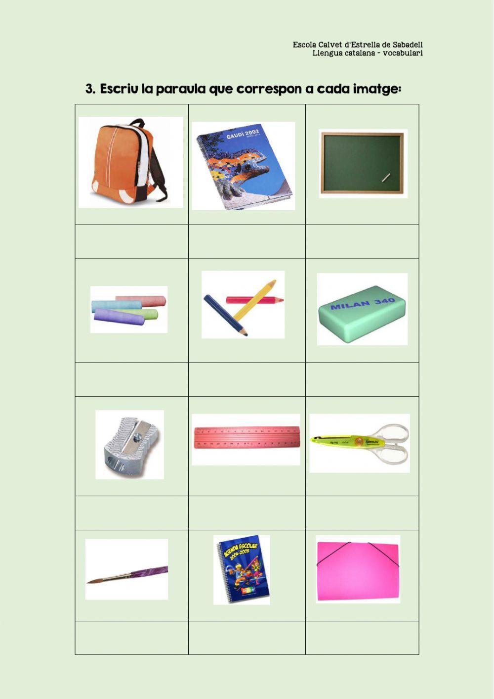 Vocabulari: l'escola