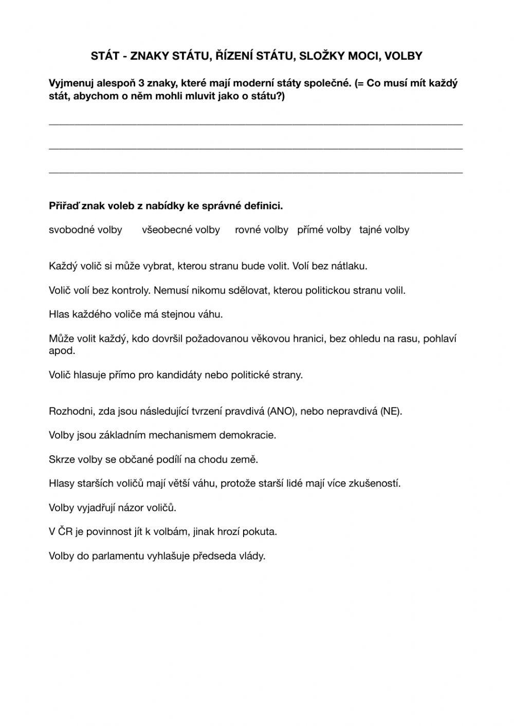 Stát - fungování státu