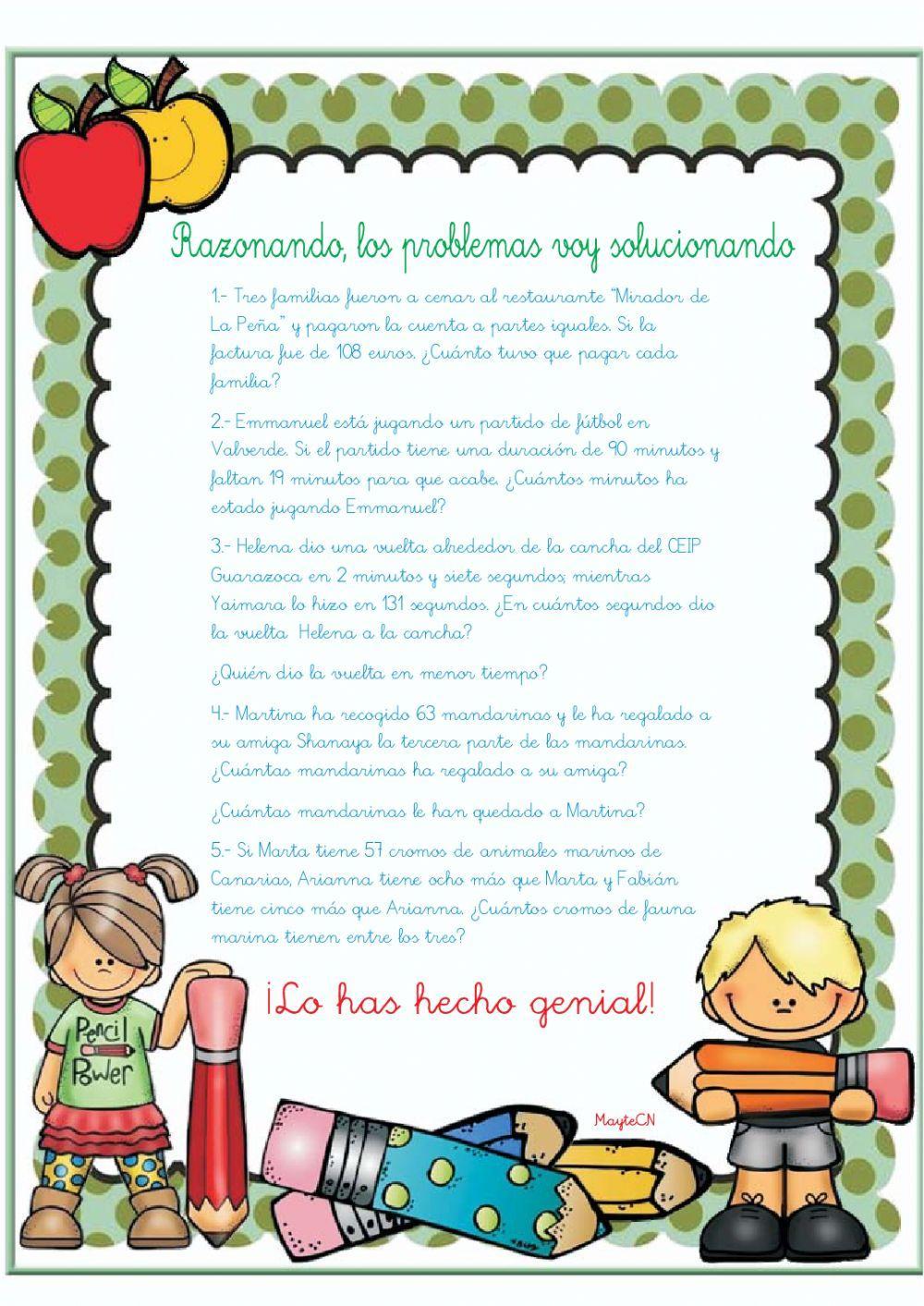 Razonando los problemas voy solucionando