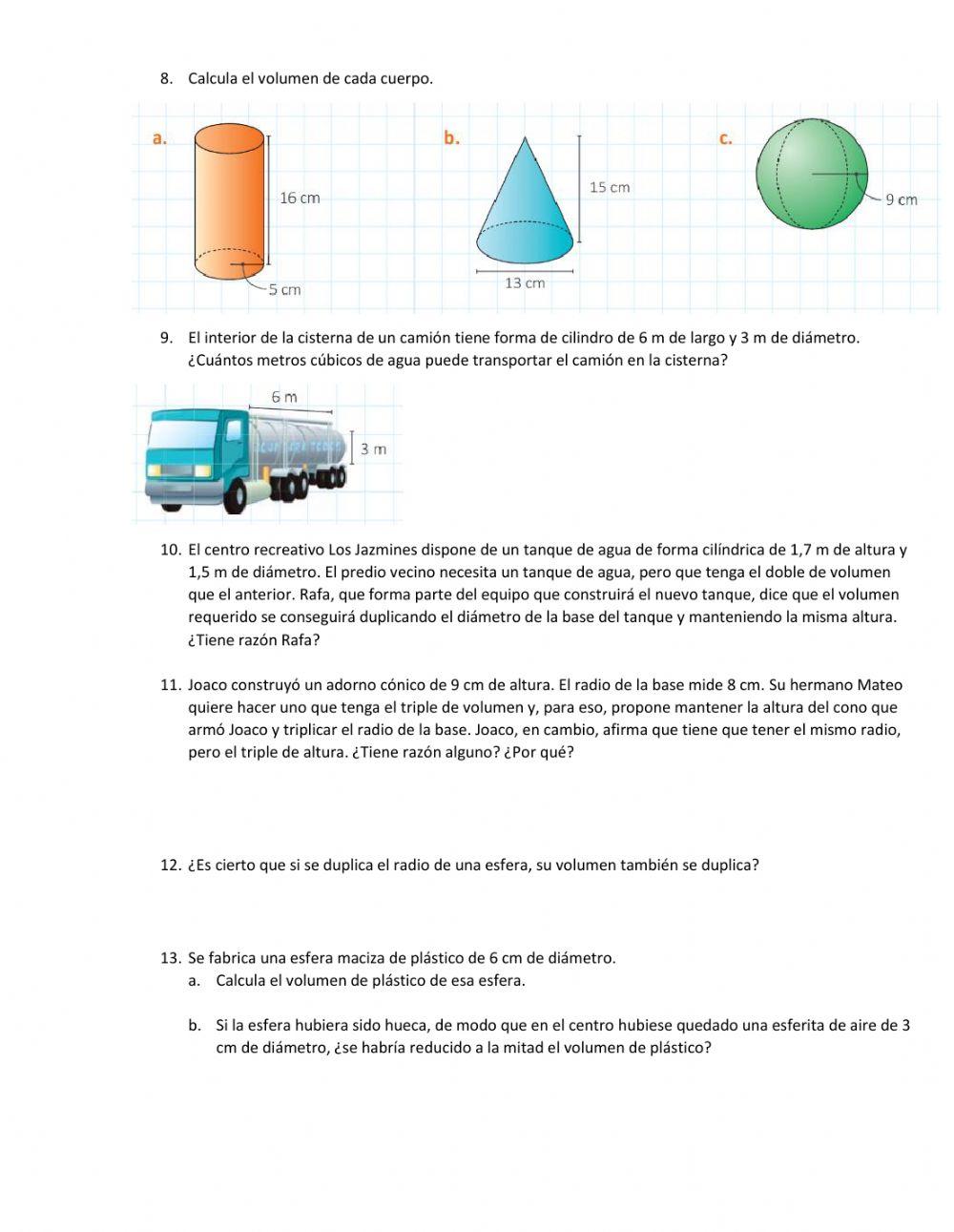 Volumen de cuerpos geométricos