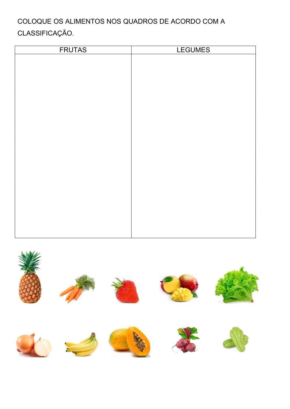 Classificação de frutas e legumes