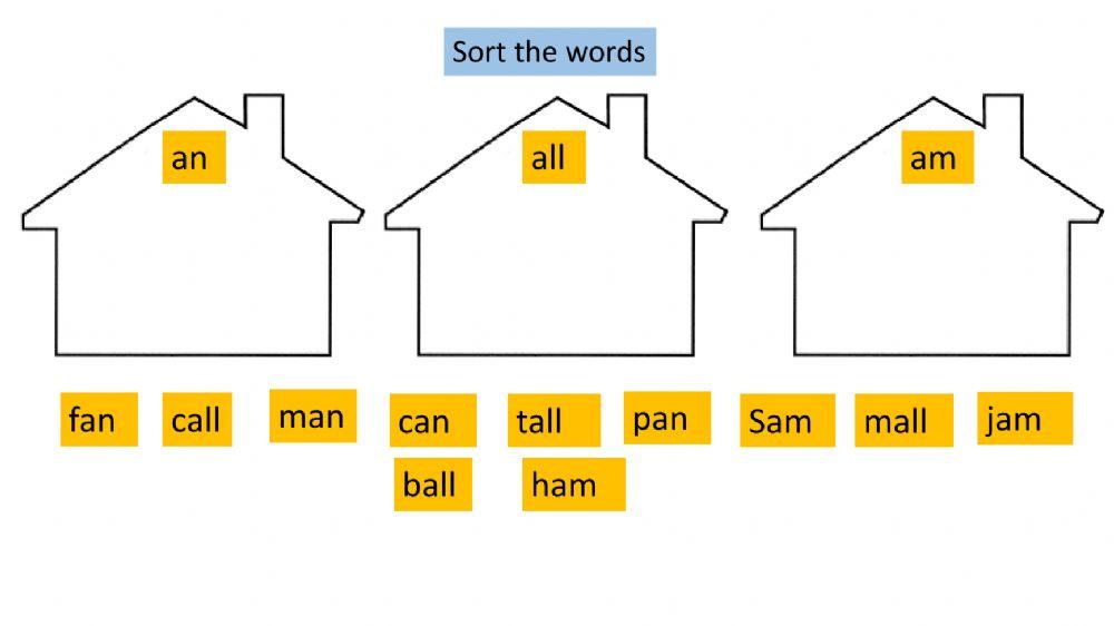 Word Families Sort