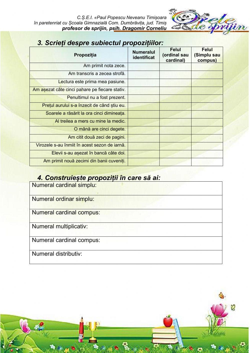 Numeralul- cardinal, ordinal, multiplicativ, distributiv, fracțional
