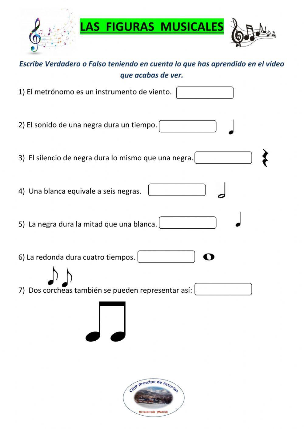 Verdadero o falso figuras musicales