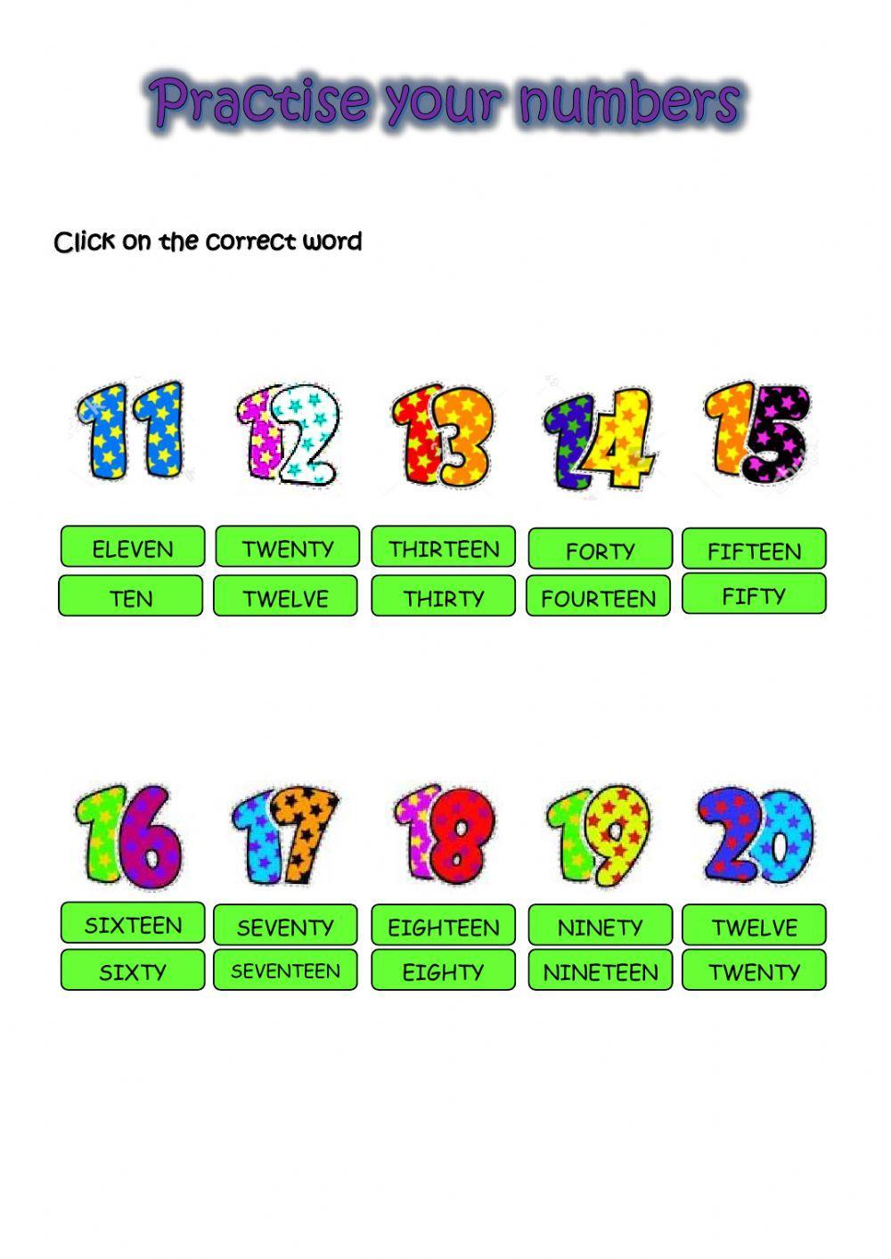 numbers 11-20