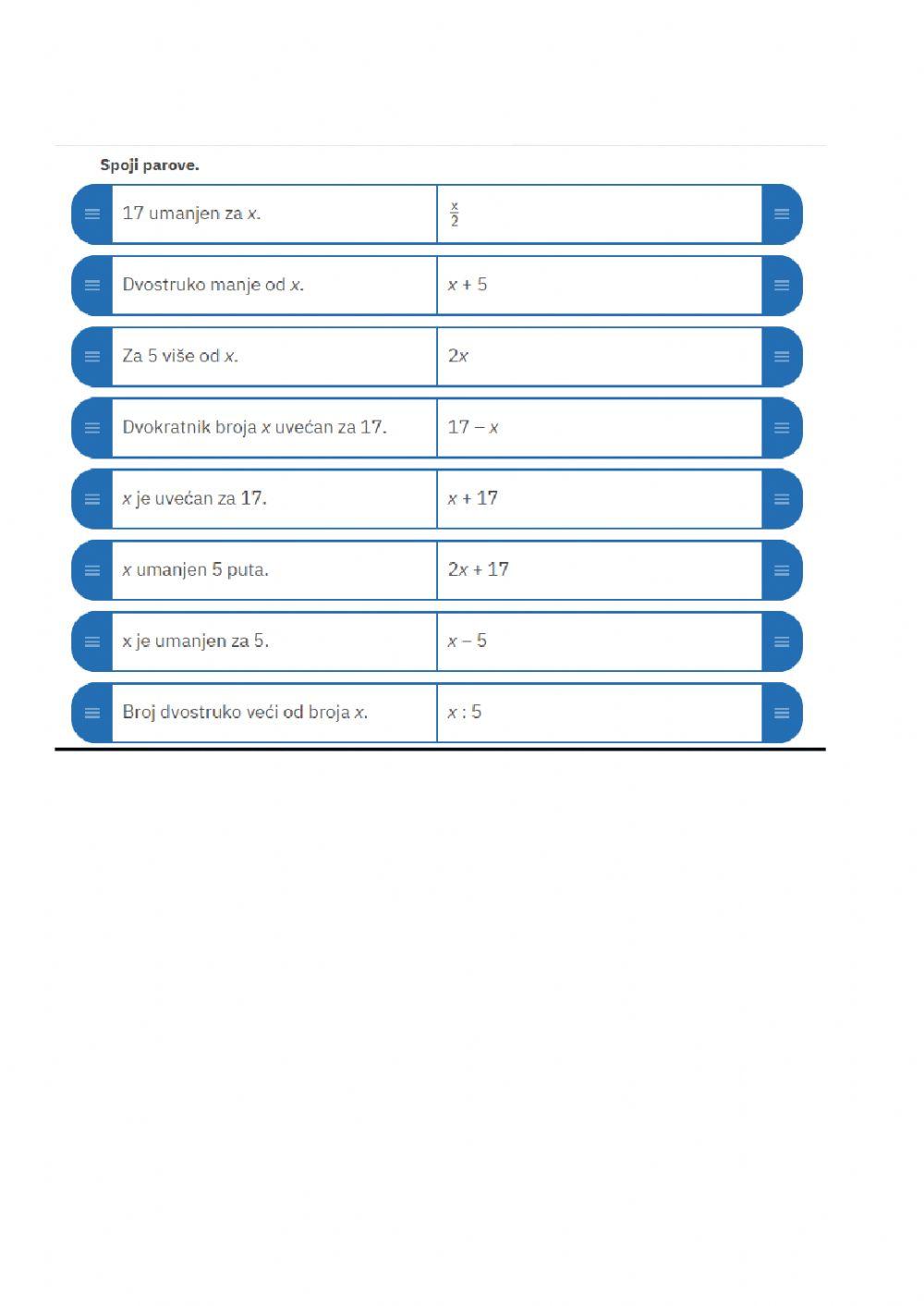 Linearne jednadžbe - vježbaI