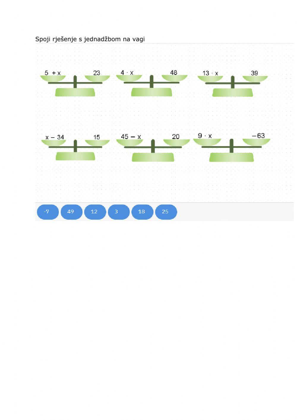 Linearne jednadžbe - vježbaI