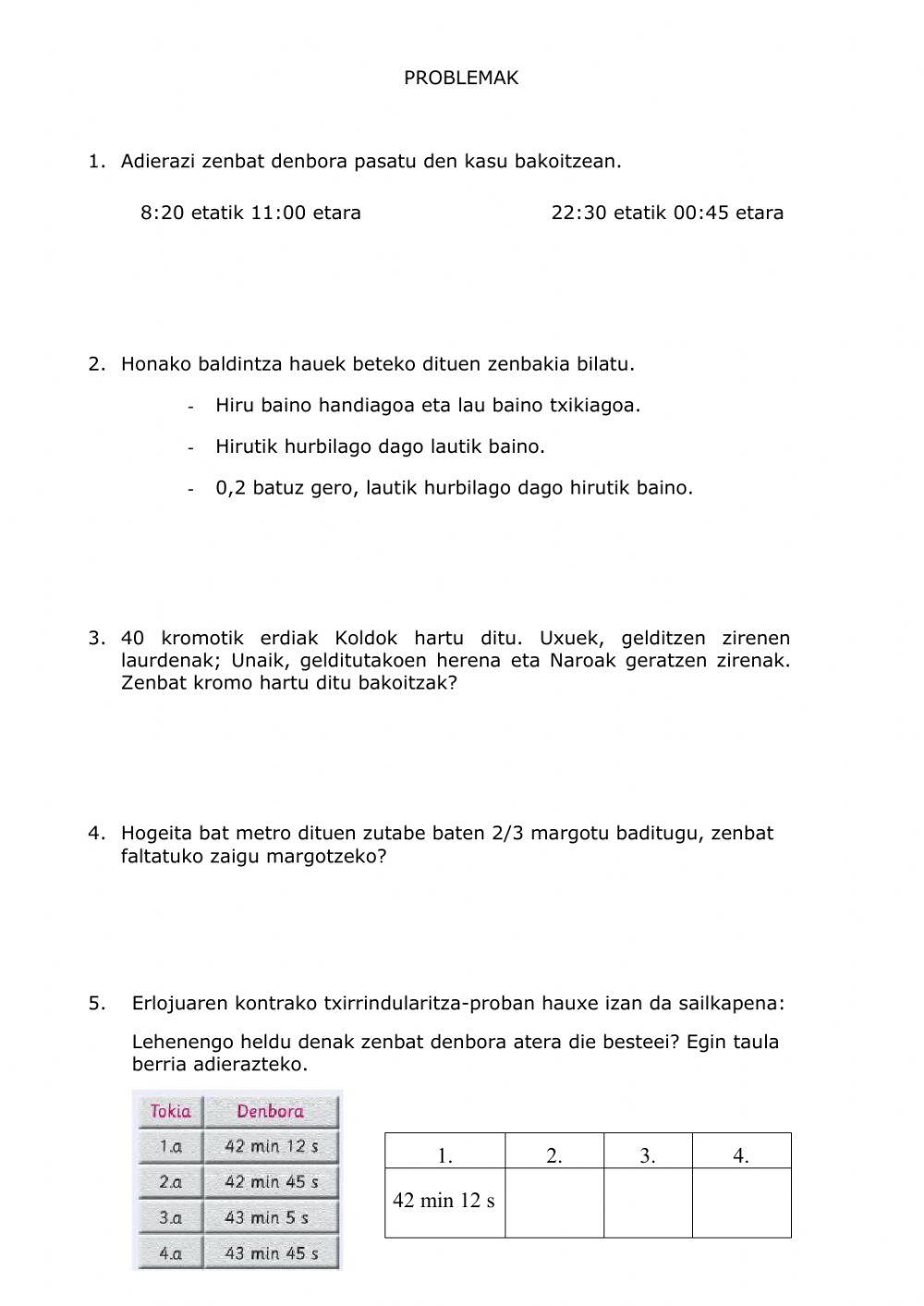 Problemak Problemak