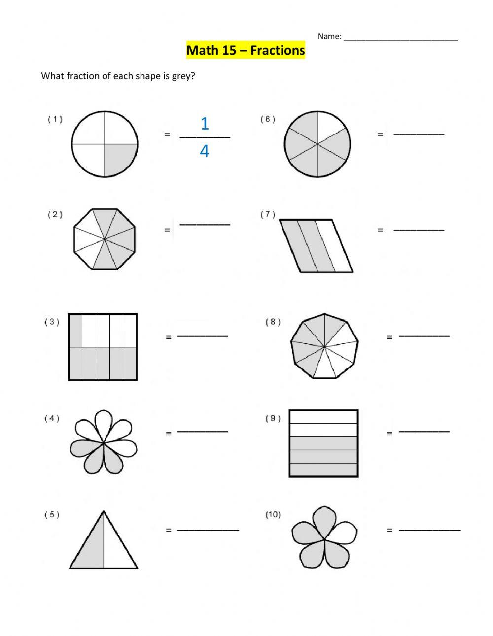 Introduction to Fractions worksheet | Live Worksheets introduction-to-fractions-worksheet-live-worksheets