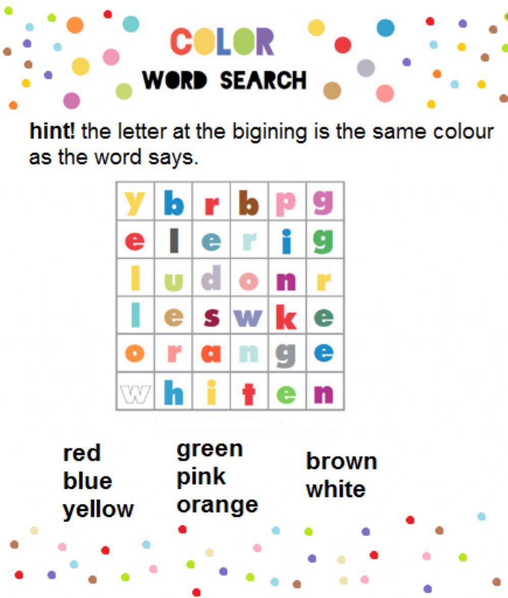 Word search colours