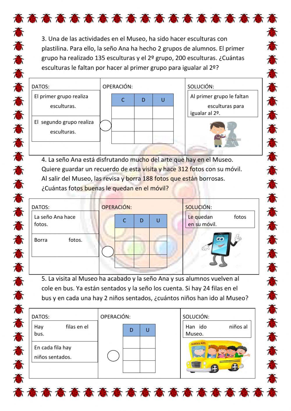 Problemas suma resta y multiplicación