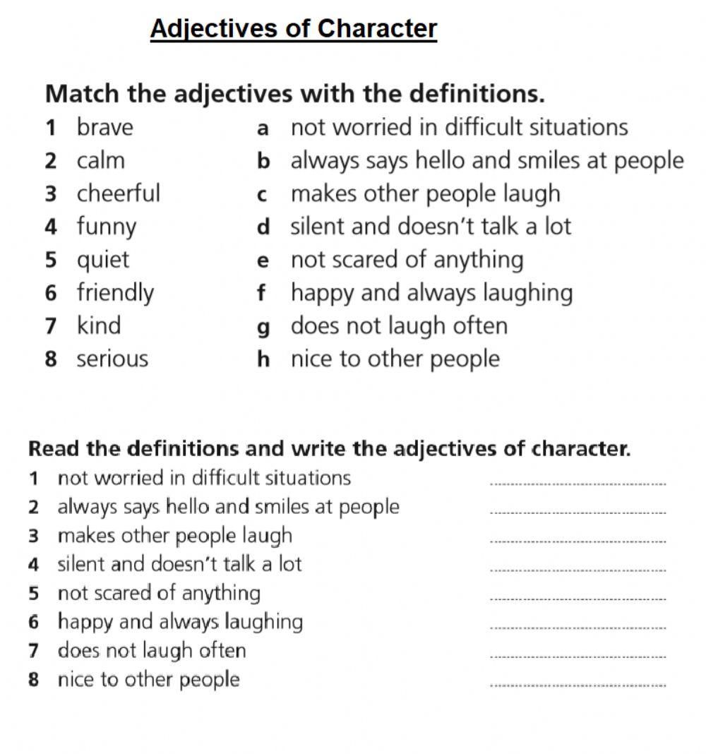 Adjectives of Character