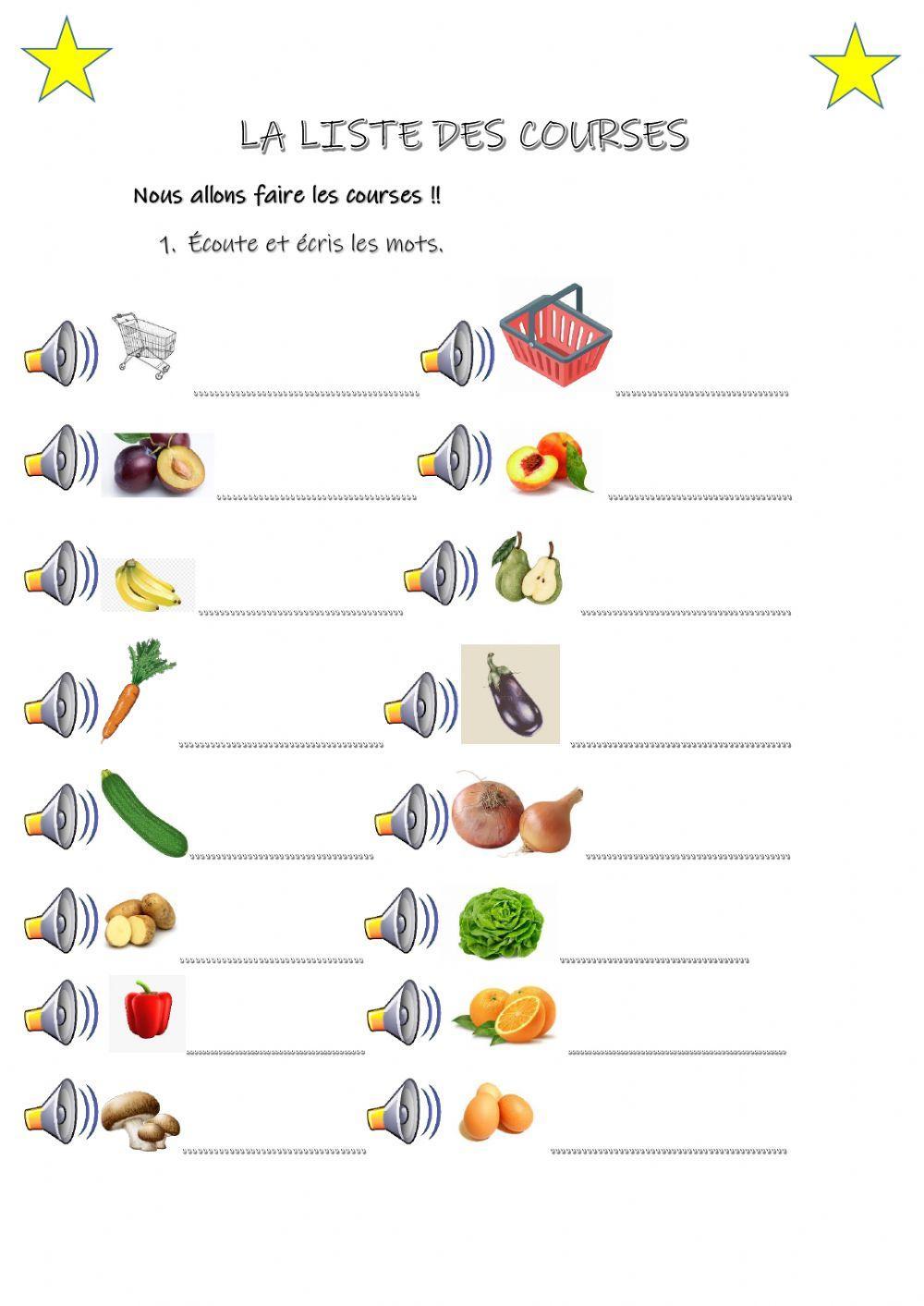 La liste des courses
