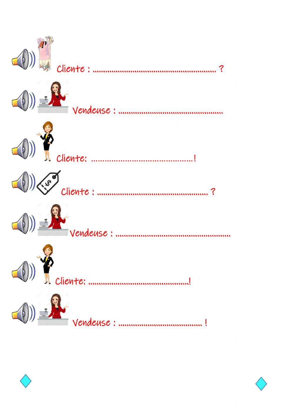 Dialogue dans une boutique