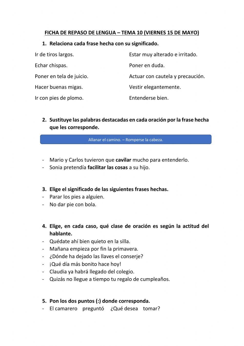 Ficha de repaso lengua