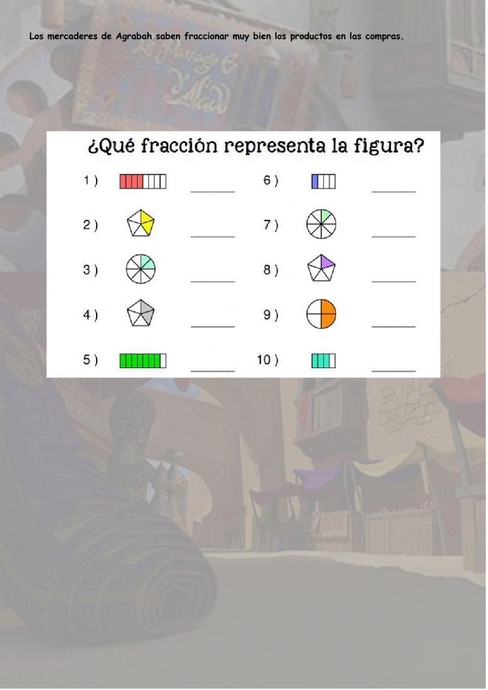Fraccionar la comida worksheet Live Worksheets
