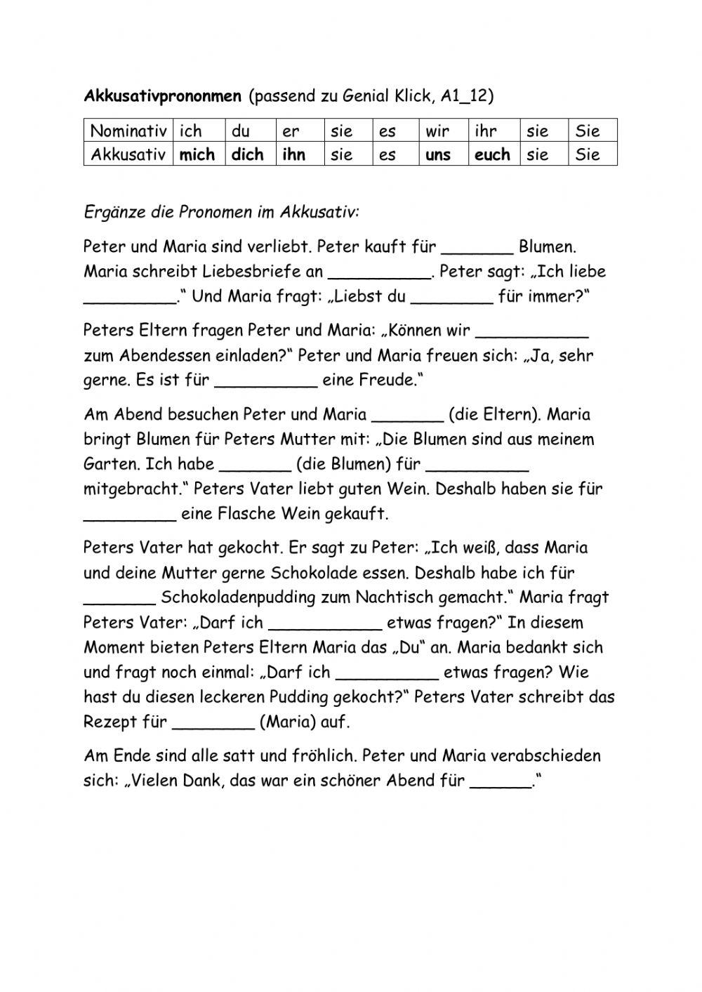 Akkusativpronomen