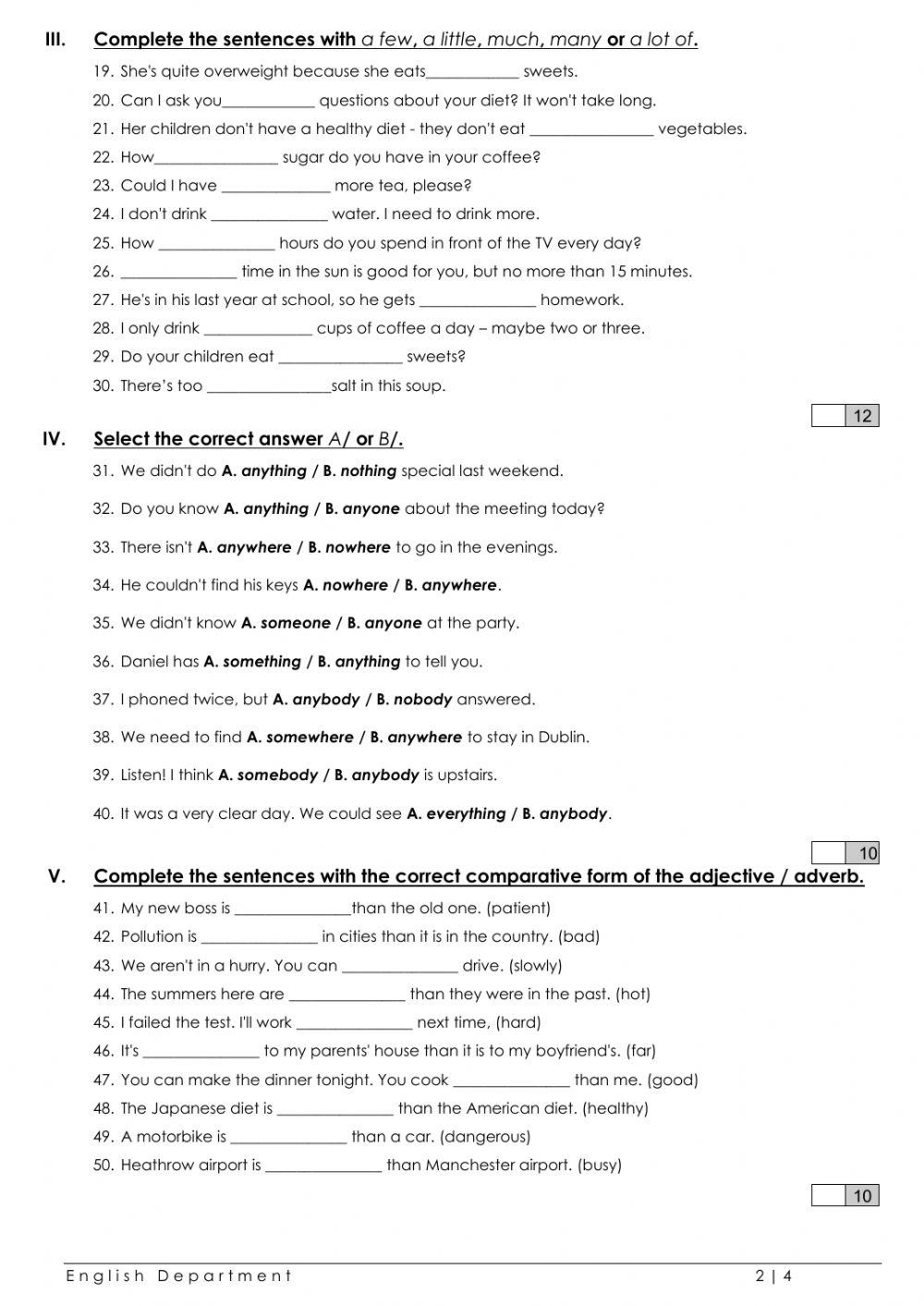 Grade5 English File Grammar Test