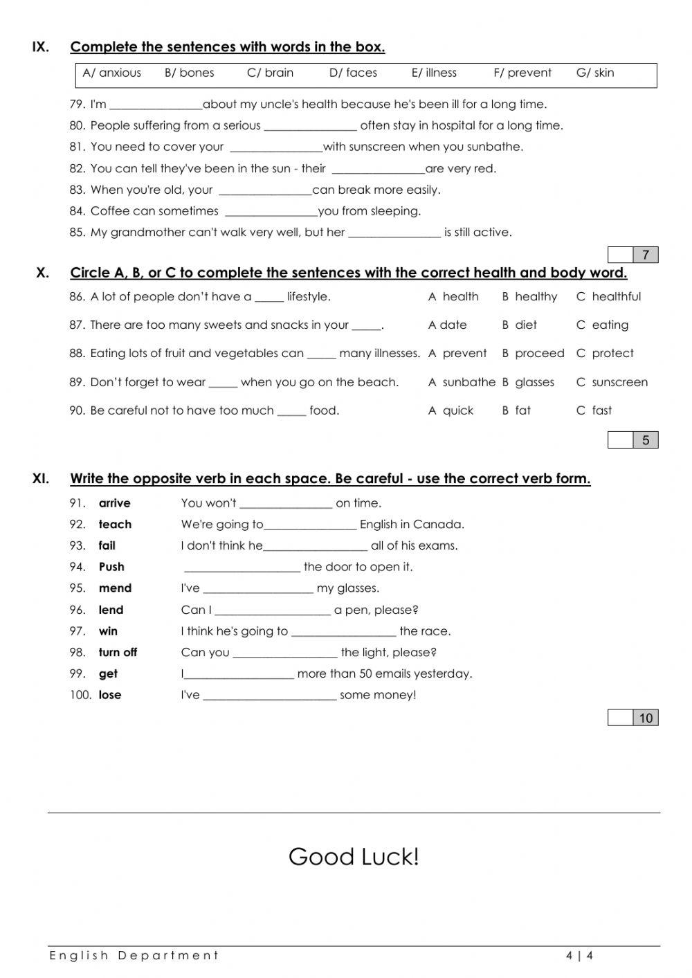 Grade5 English File Grammar Test