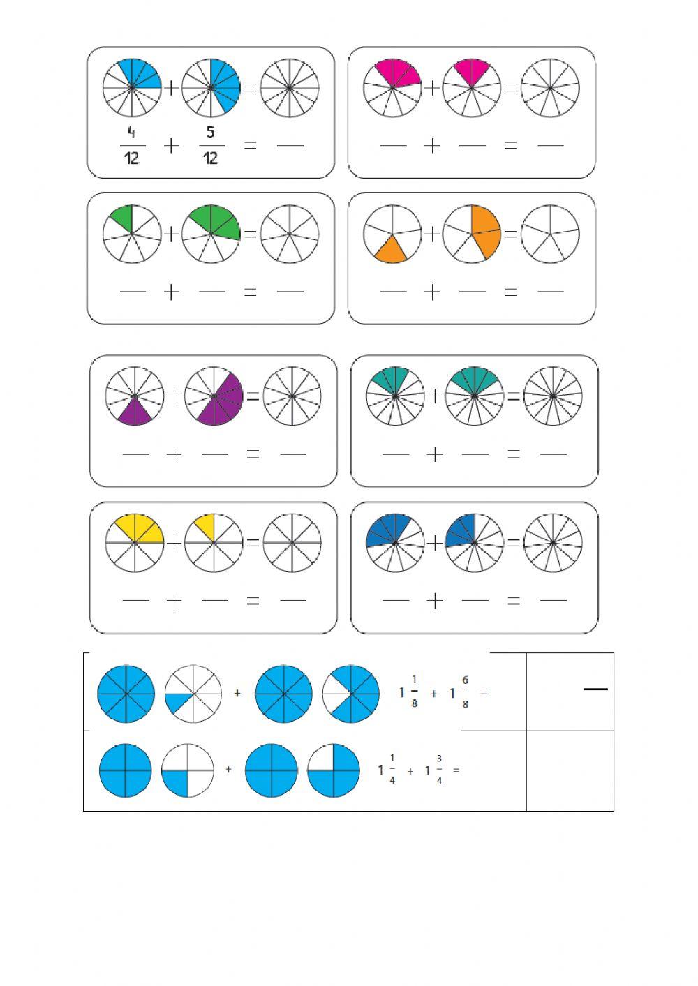 Azonos nevezőjű törtek összedaása, kivonása