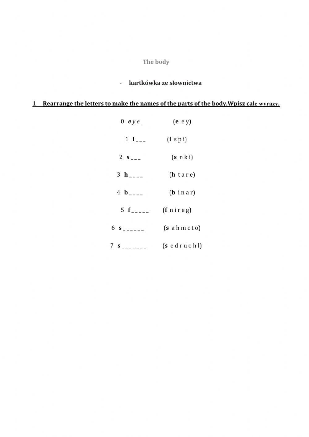 English Class A2+ unit 6 vocabulary