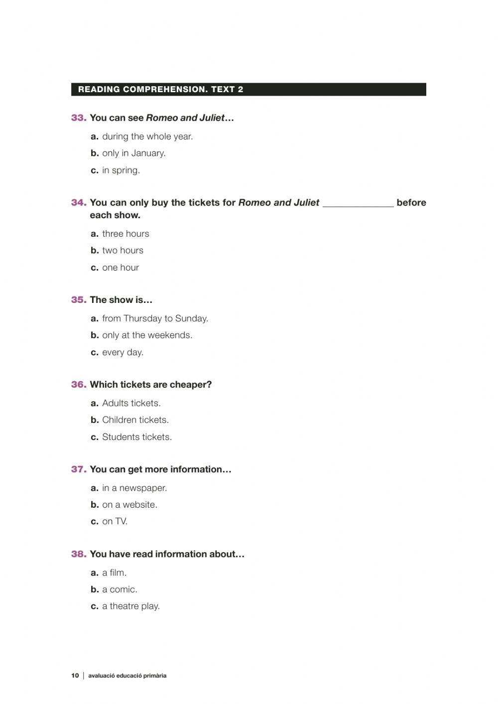 Competència lingüística en llengua anglesa 2n part