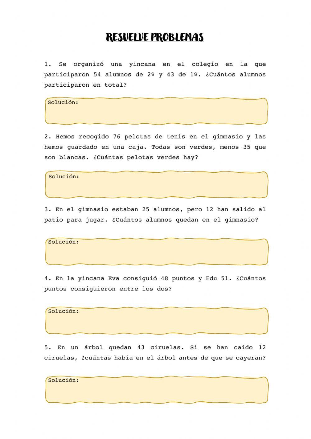 Problemas matemáticas