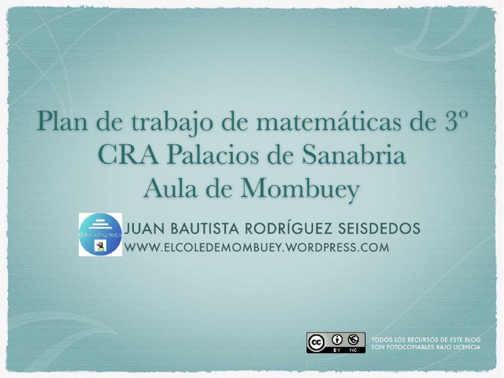Plan de trabajo matemáticas 3º