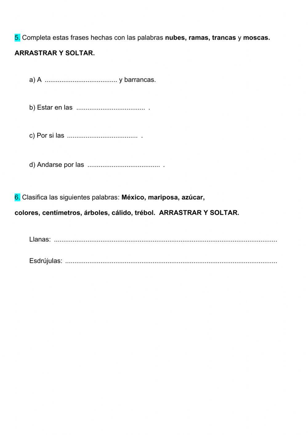 Repaso temas 1-2 lcl 4º