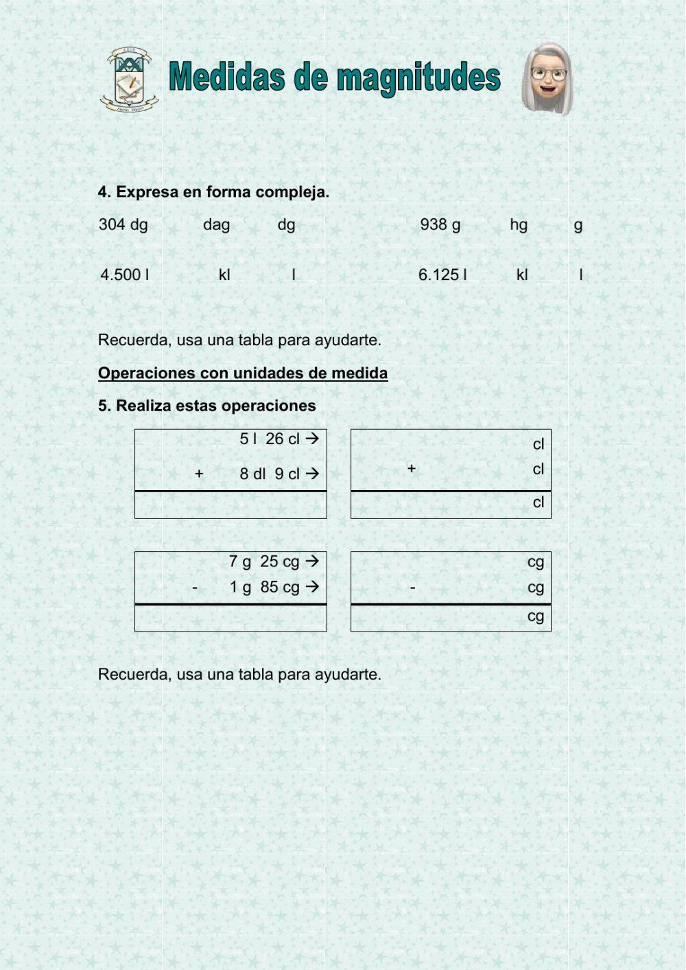 Medidas de magnitudes