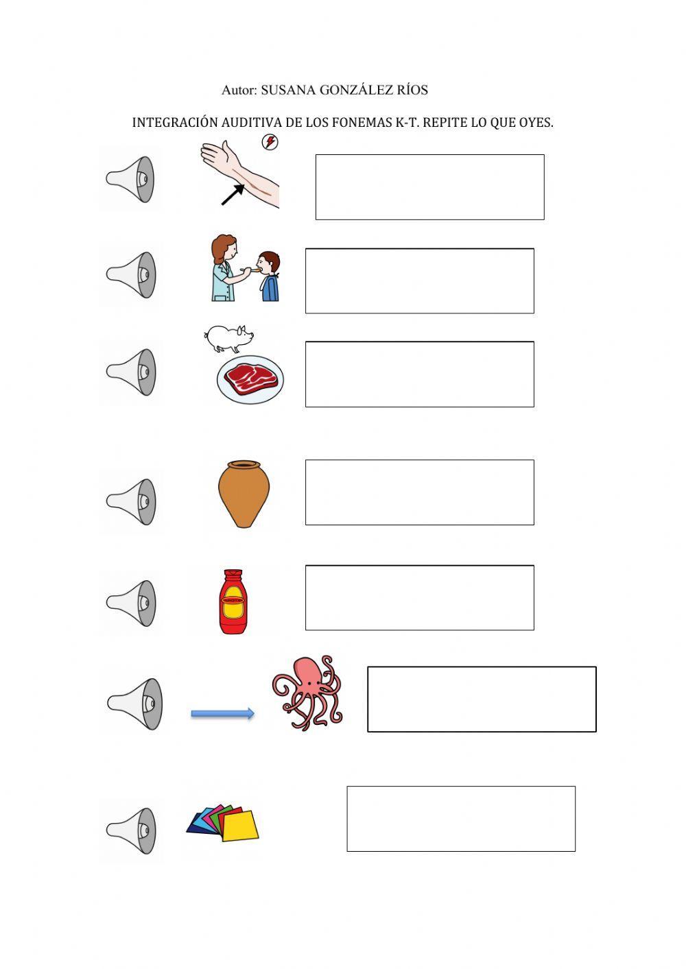 Repetición de palabras con k -t