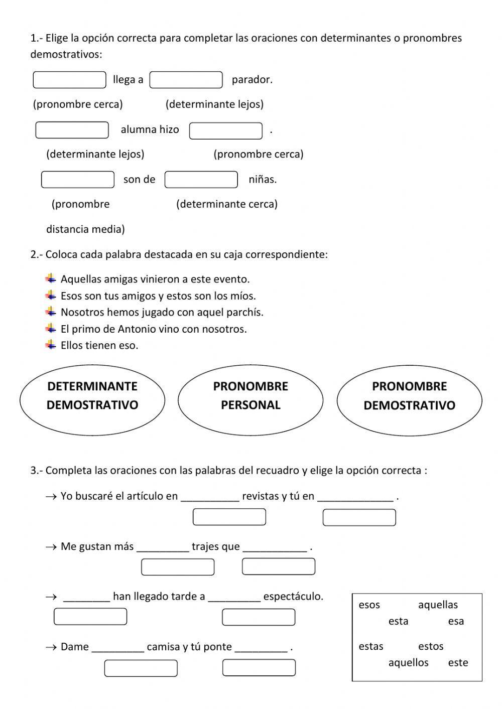 Determinantes y pronombres