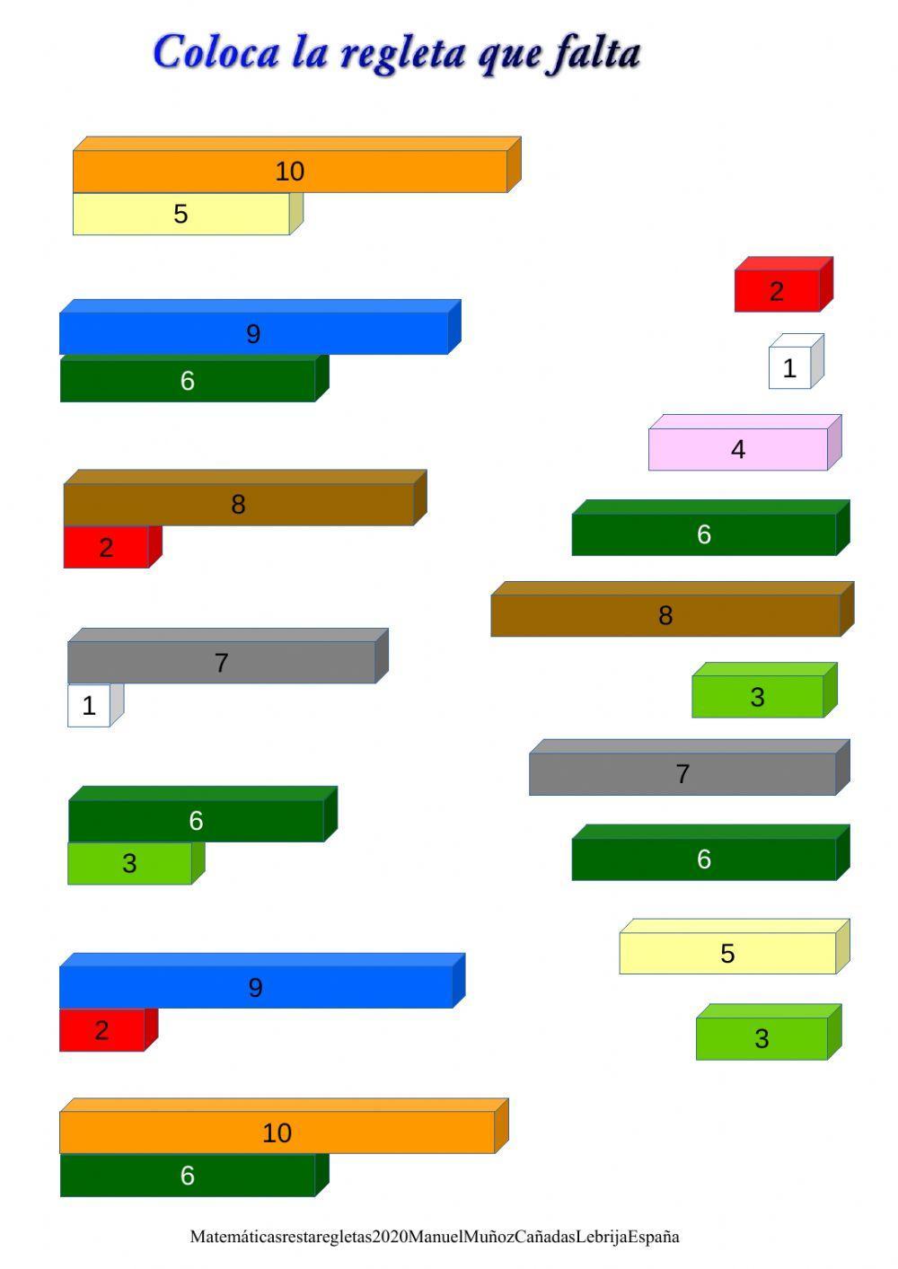 Coloca la regleta que falta