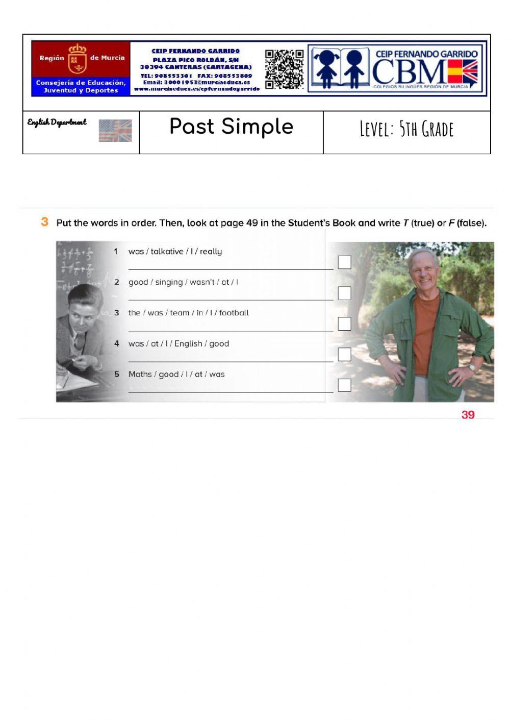 PAST SIMPLE Short answers, affirmative and negative