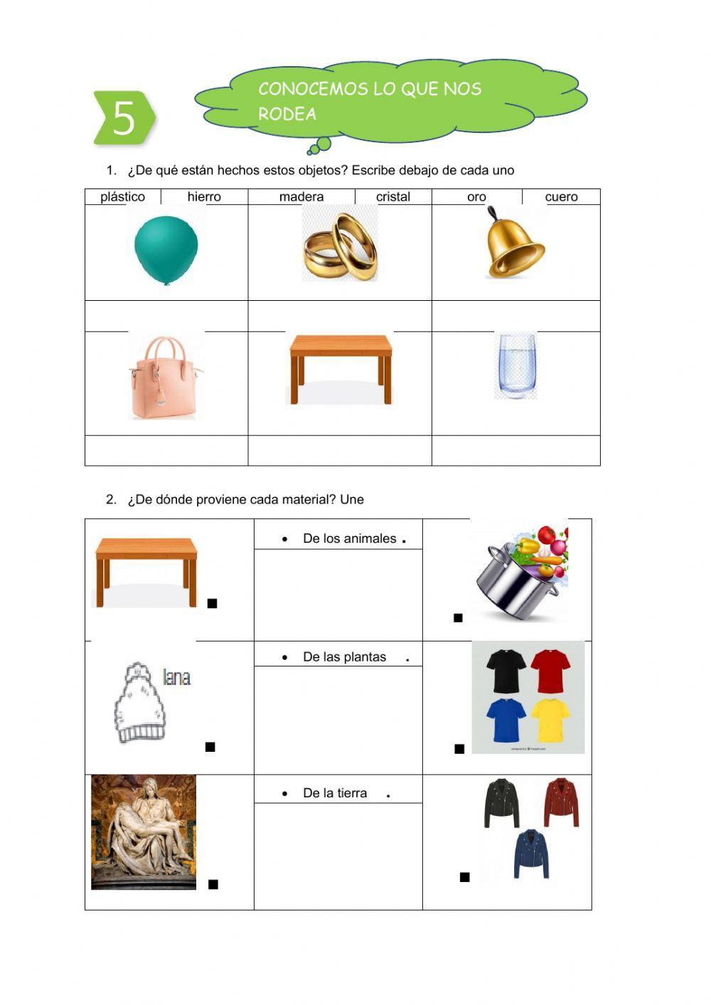 Los materiales en 1º epo