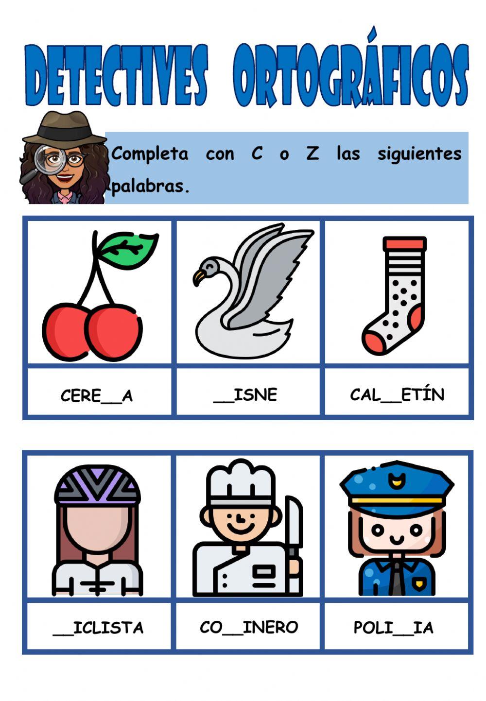 Detectives ortográficos C y Z Detectives ortográficos C y Z