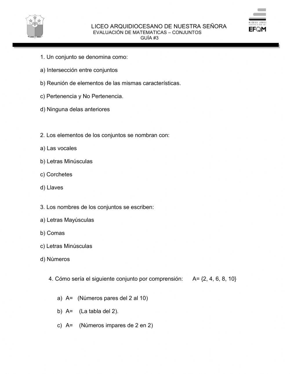 Evaluacion de conjuntos