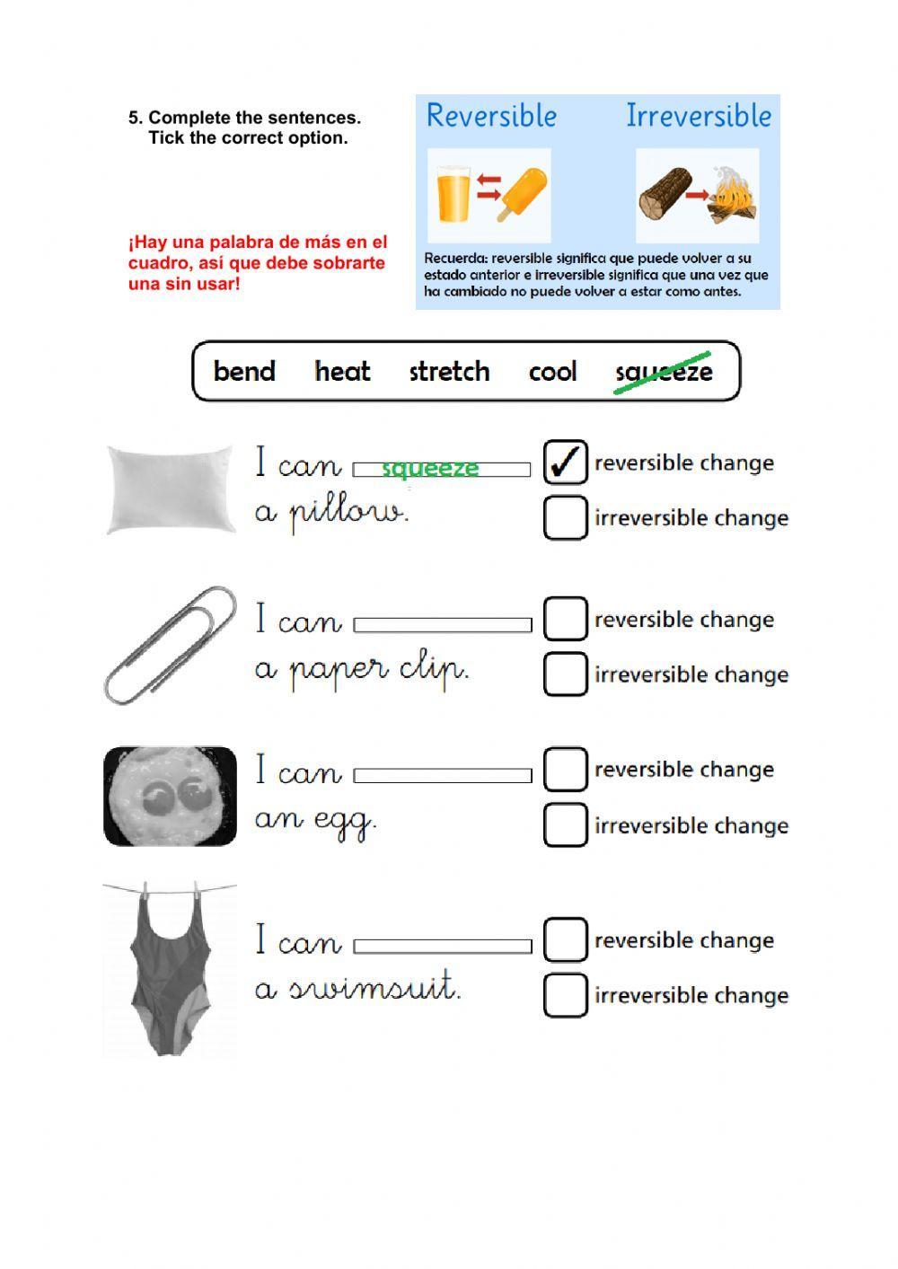 U5 - Science - Ficha de evaluación