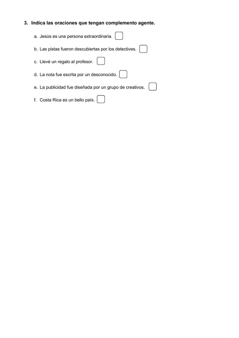 Complemento directo, indirecto y agente