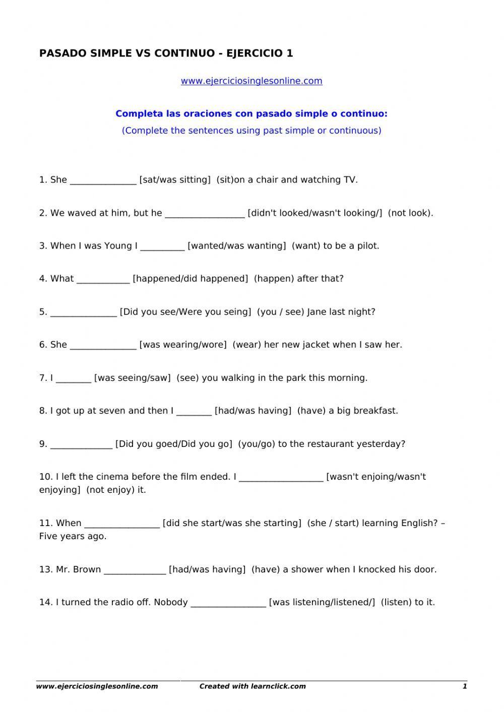 Past Simple - Past Continuous 2