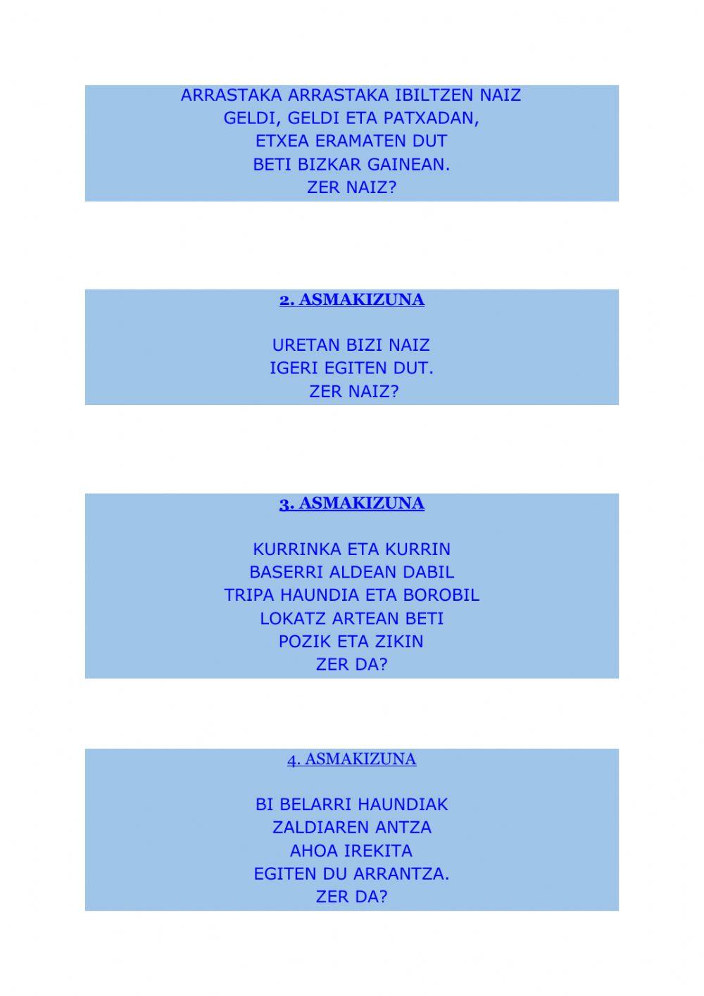 Animalien asmakizunak