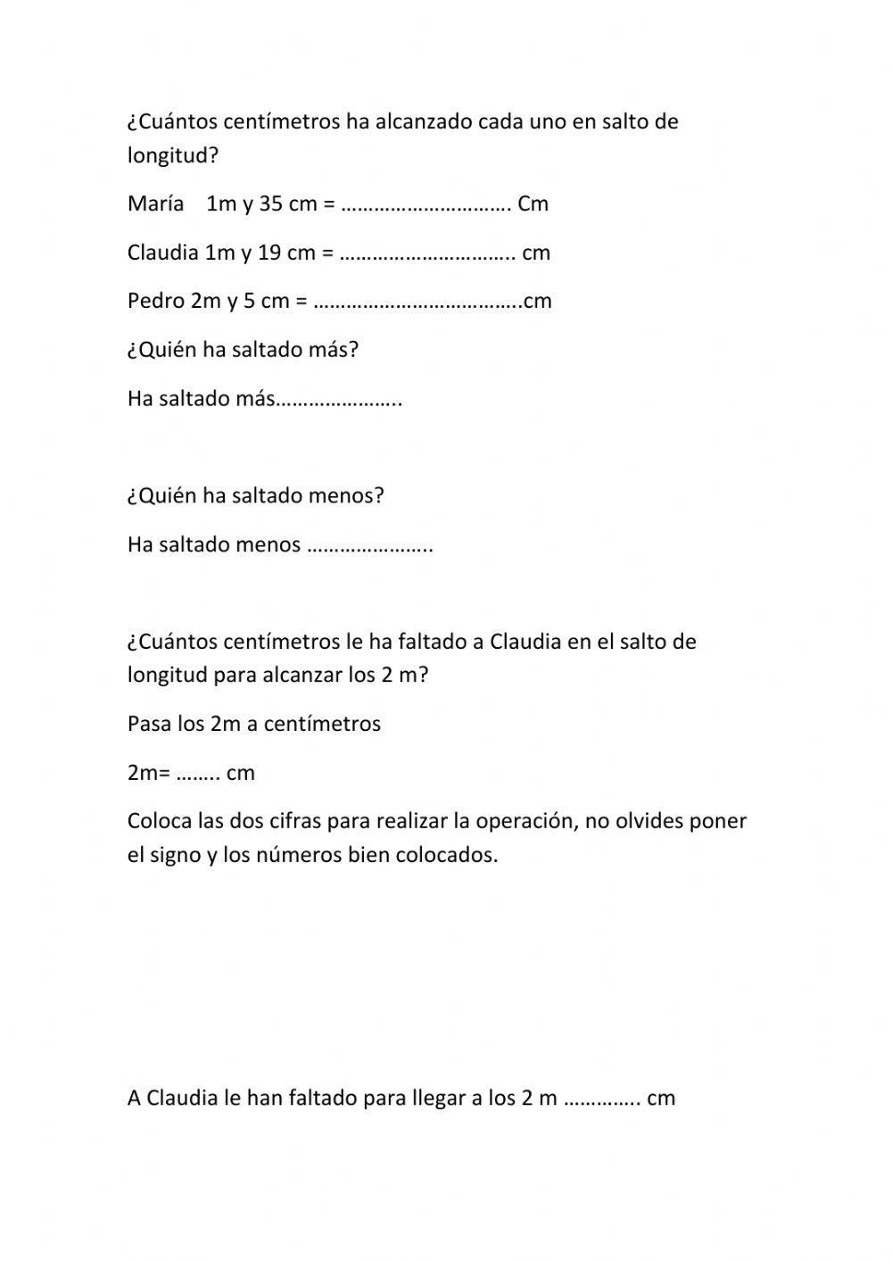 Ficha repaso de cm, m y km