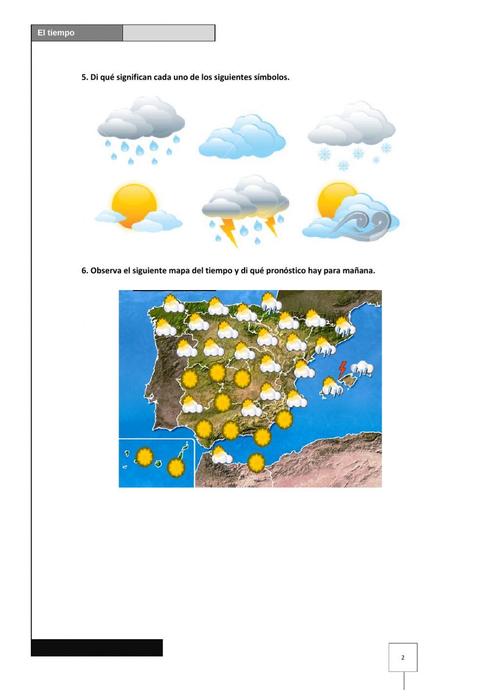 Interpretar información meteorológica