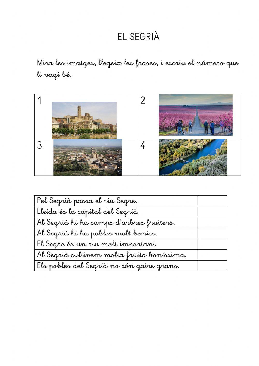 Relacionar imatges i frases del SEgrià