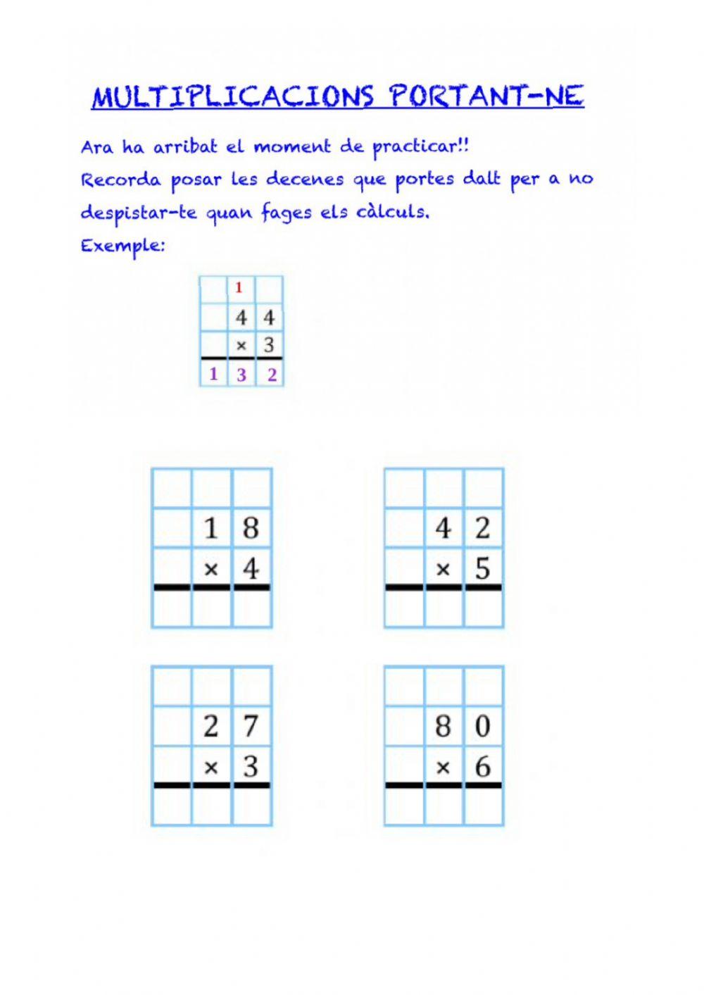 Multiplicacions portant-ne 3