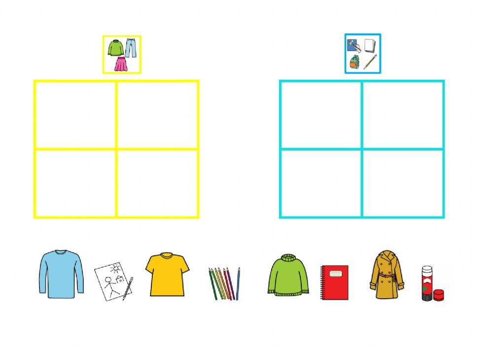 Categorie: abiti VS materiale scolastico
